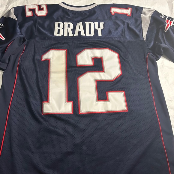 Tom Brady 12 New England Patriots Reebok NFL Jersey 52 Stitched Authentic Stain - Picture 2 of 8